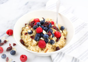 Creamy Breakfast Grains with Cherries and Toasted Almonds