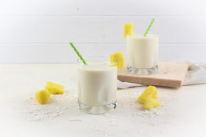Coconut Chiller pictured with pineapple and coconut around it