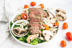 Mustard Crusted Steak Salad with Blue Cheese