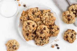 Oatmeal Butterscotch Chocolate Chip Cookies on a plate