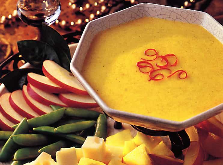 swiss-and-gouda-curry-fondue-recipe | Savor Recipes