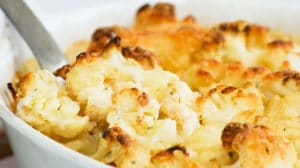 Creamy Roasted Garlic Cauliflower Gratin