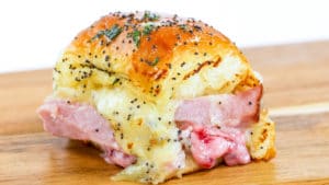Leftover Ham and Cheese Pull-Apart Sliders