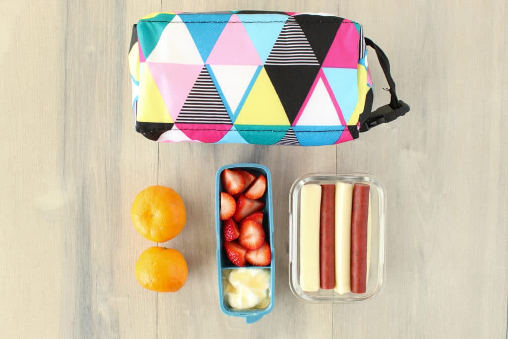 Flat lay of snacks on-the-go