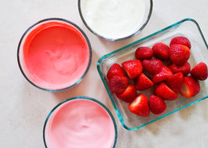 fruit and yogurt in bowls