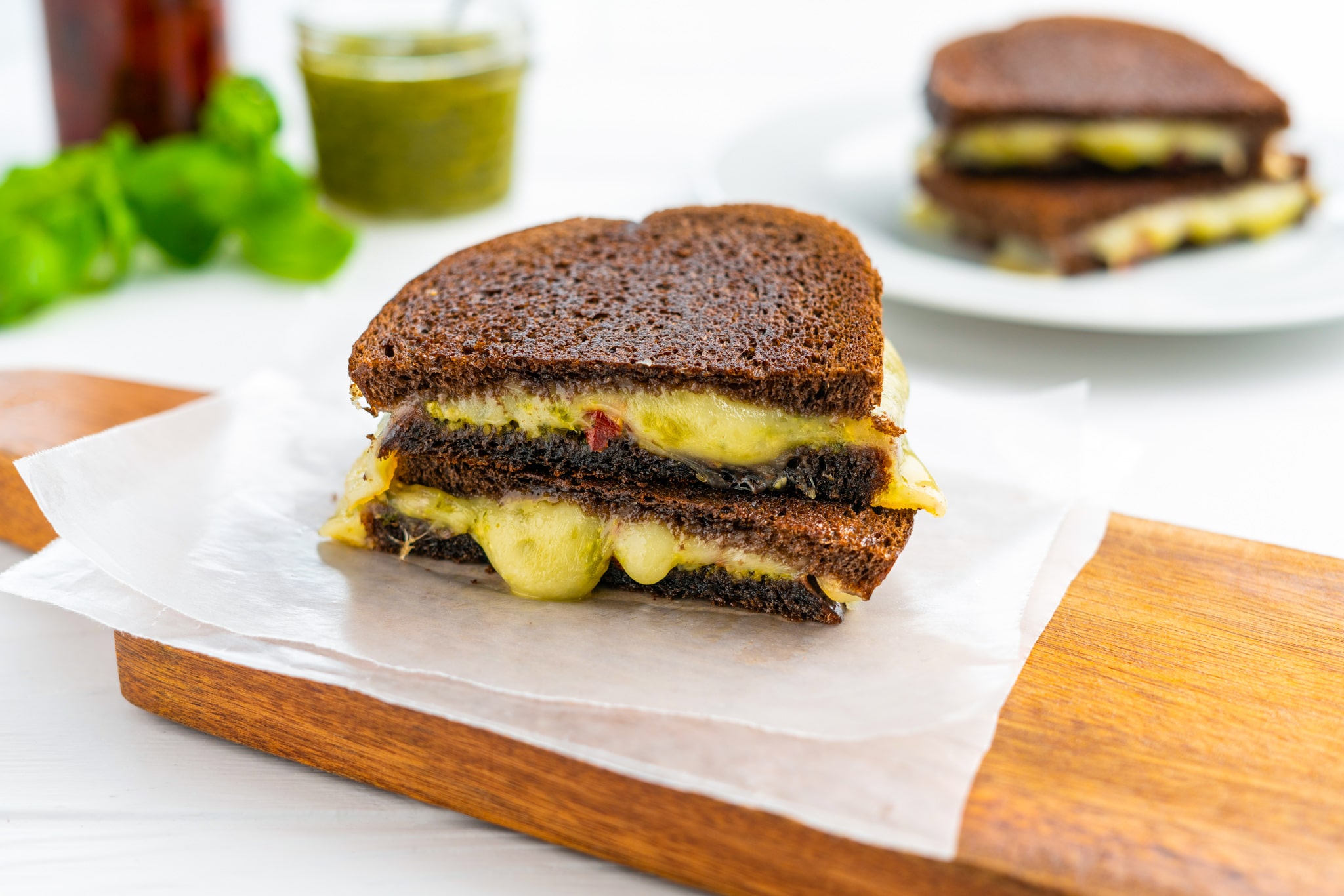grilled cheese on rye bread