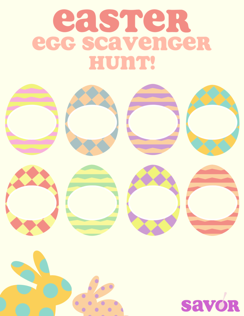 Printable Easter Egg Scavenger Hunt to play.