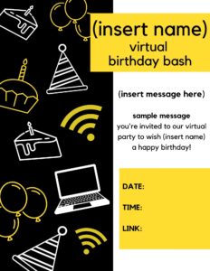 virtual birthday party invite