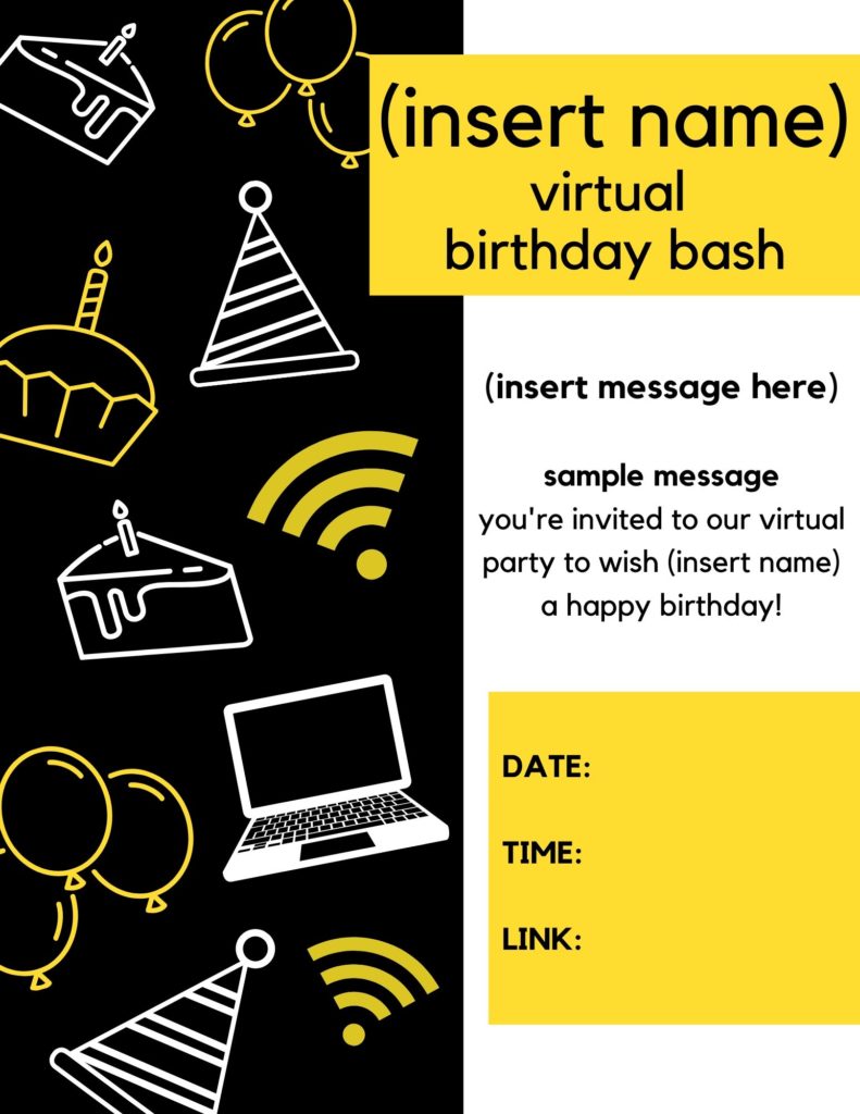 virtual birthday invitation
