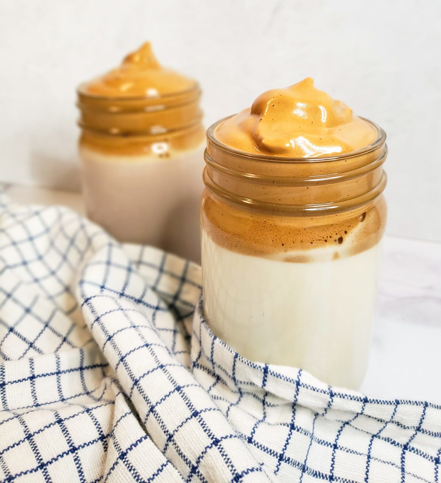 Two Whipped Coffees in Jars
