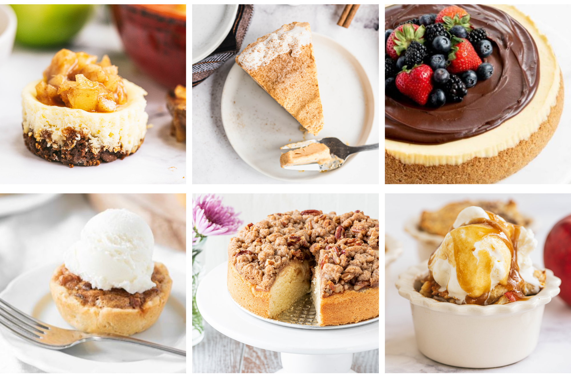 collage of thanksgiving desserts