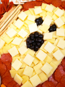 close up of a cheese board
