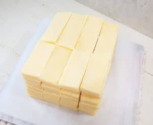 slices of white cheese stacked