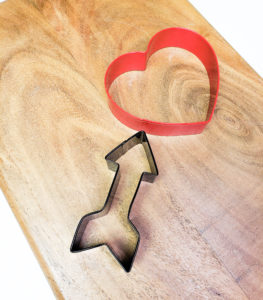 arrow and heart cookie cutters