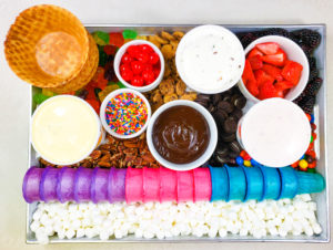 ice cream sundae board close up