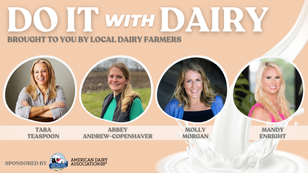 Advertising for "Do It with Dairy" with photos of the four hosts that will show more about the benefits of dairy.